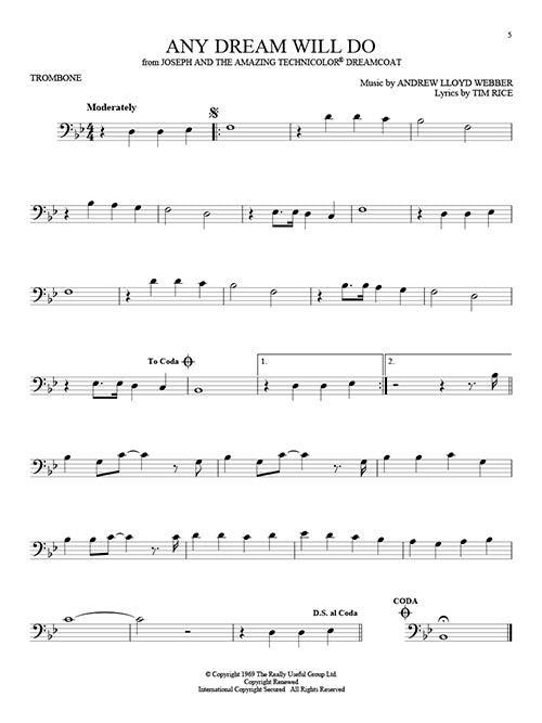 Joseph broadway song solos for trombone sheet music