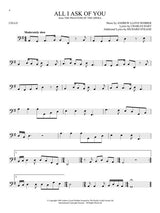 Phantom of the Opera Broadway Songs for Cello Sheet Music