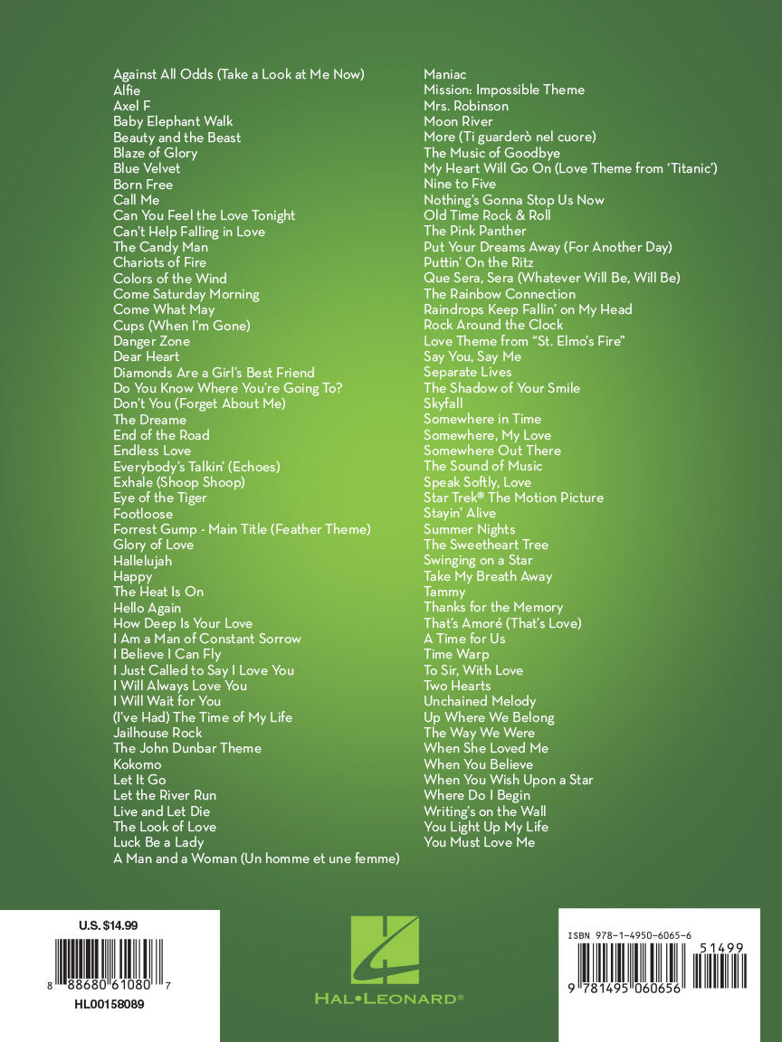 list 101 hit movie songs for solo alto sheet music