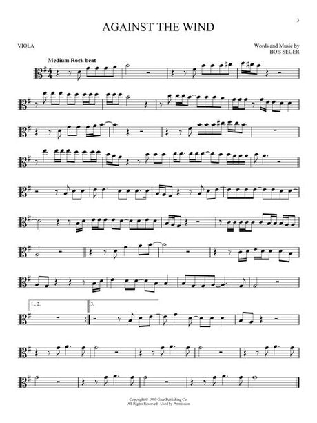 101 simple songs sheet music for viola against the wind