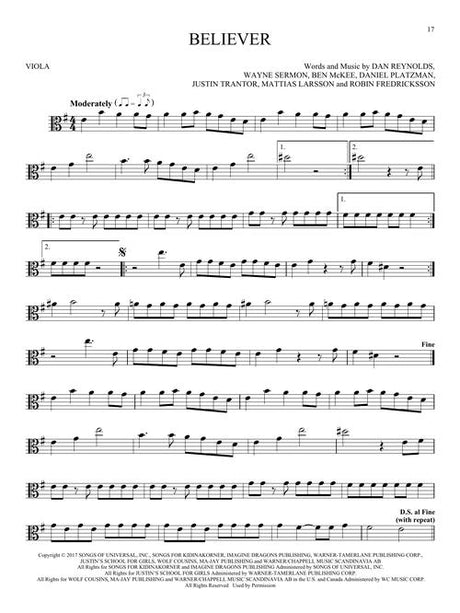 101 simple songs sheet music for viola believer