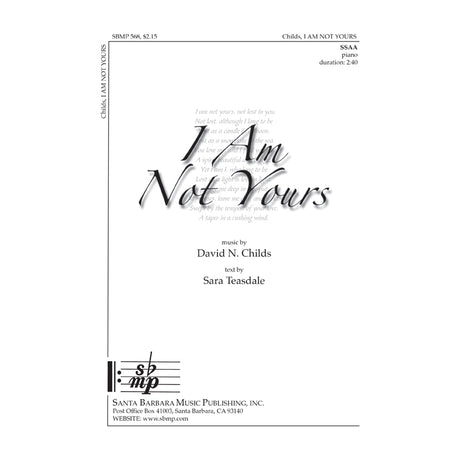 I am not yours SSAA choir sheet music