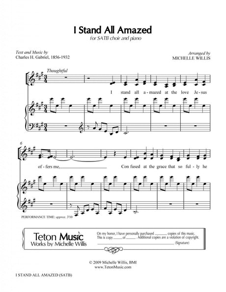 I stand all amazed hymn arrangement for church choir sheet music