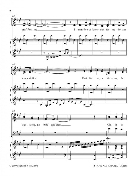 Arrangement of I stand all amazed hymn sheet music