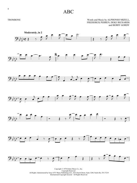 abc by jackson 5 sheet music for trombone