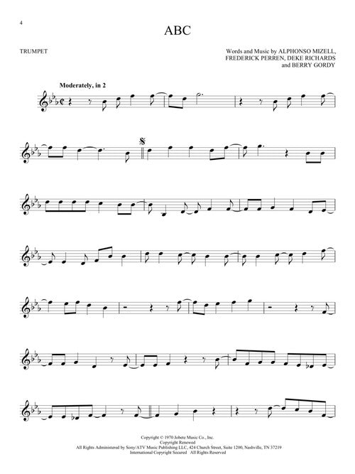 abc by jackson 5 sheet music for trumpet solo