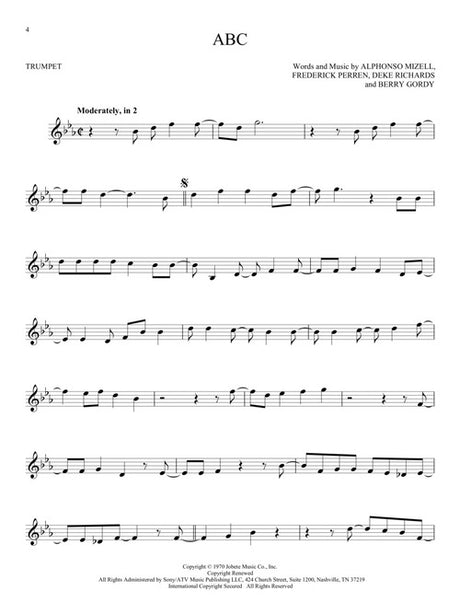 abc by jackson 5 sheet music for trumpet solo