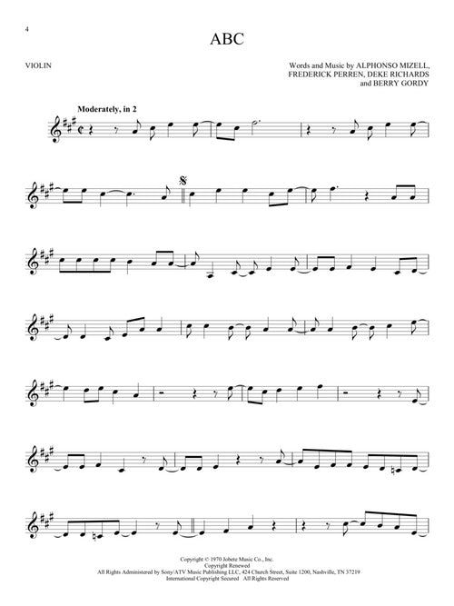 abc sheet music by jackson 5 for violin solo