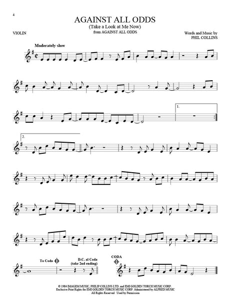 Against all odds solo for violin sheet music