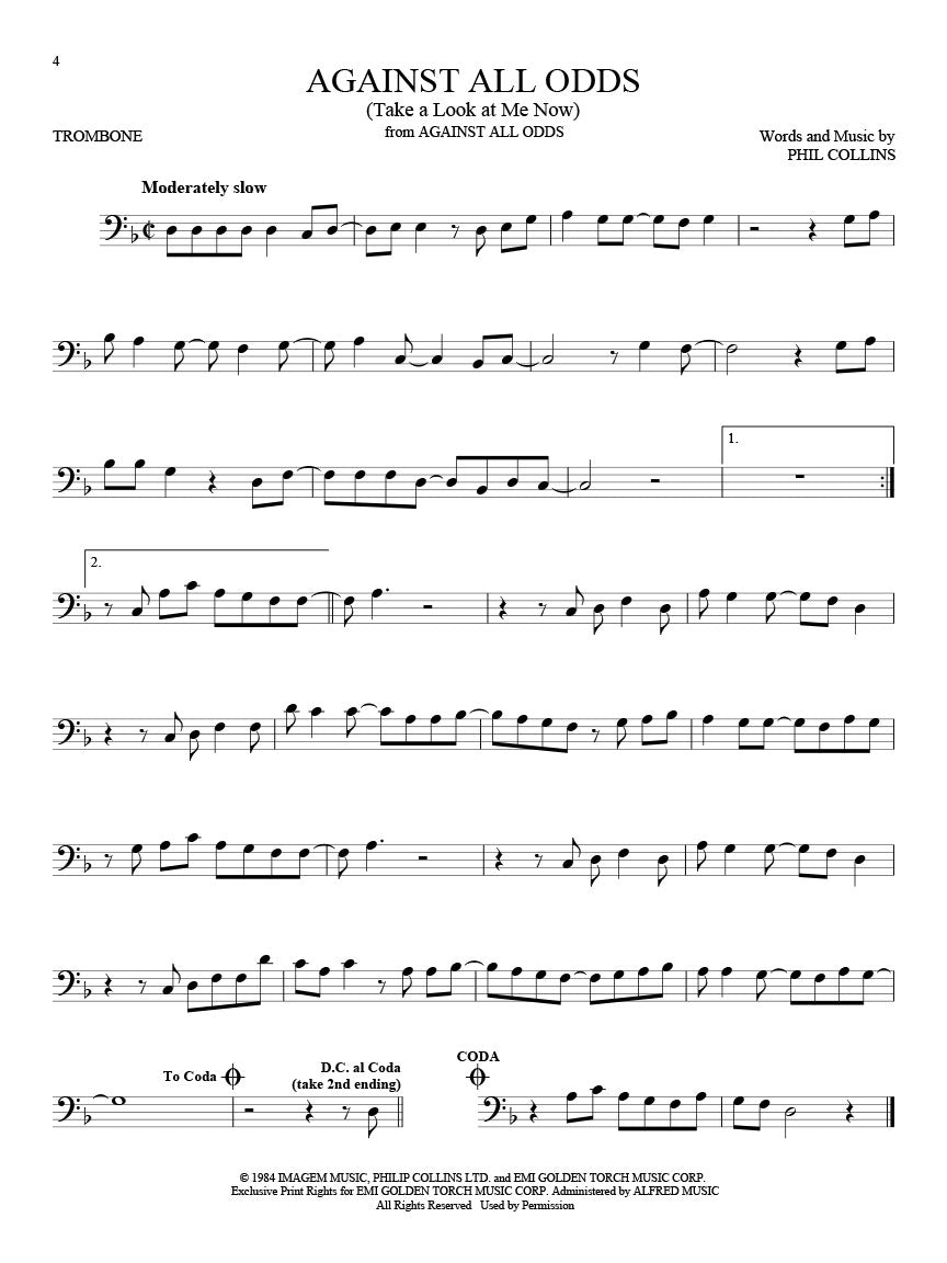 Against all odds solo for trombone sheet music