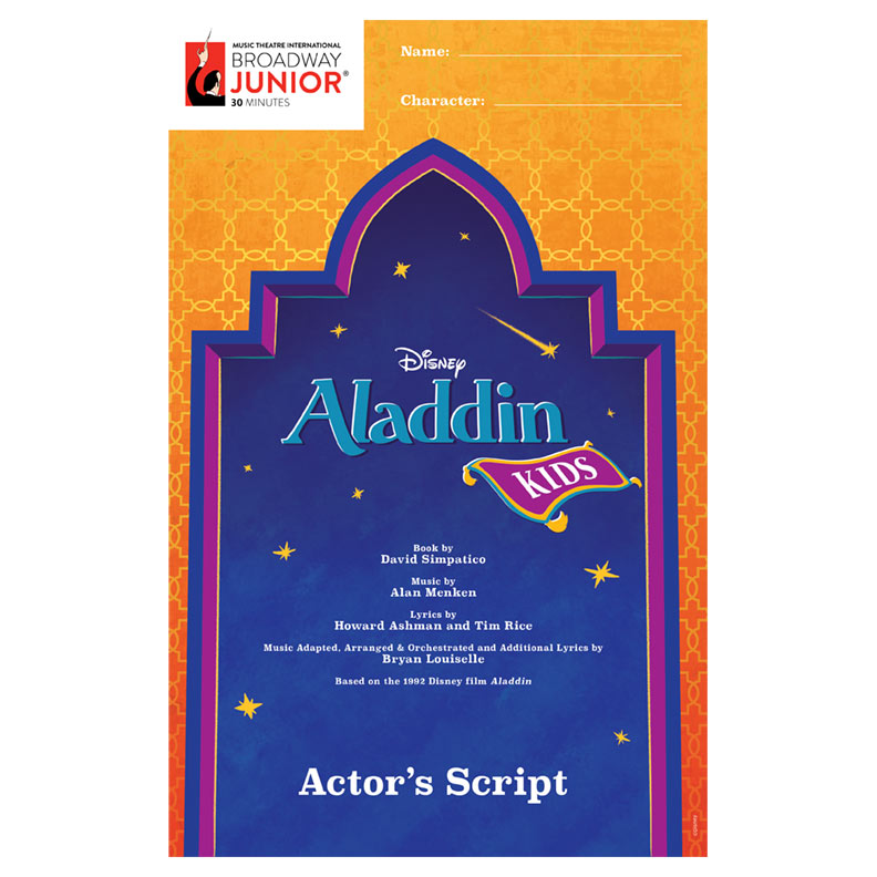 aladdin kids script for actors from broadway junior