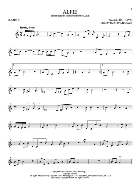 alfie solo for clarinet sheet music