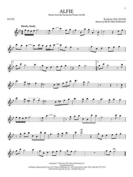 alfie solo flute sheet music