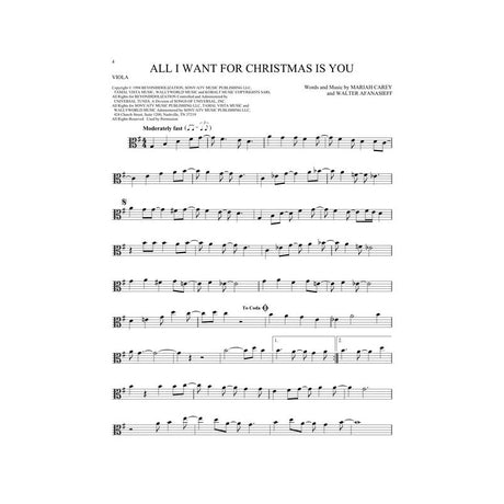 All I want for christmas by mariah carey  for viola sheet music