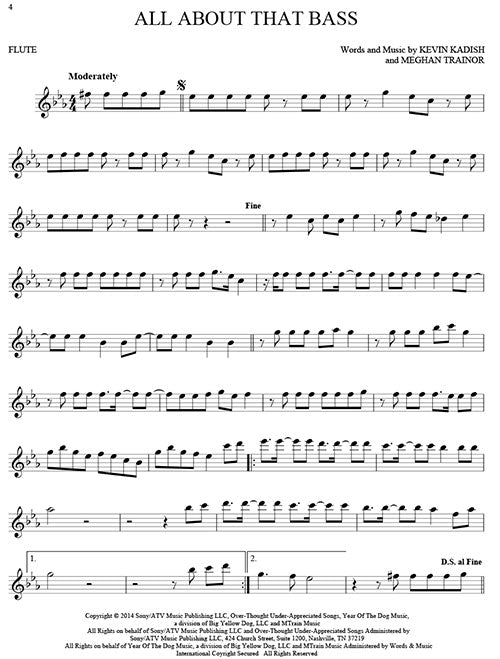 All about that bass flute sheet music