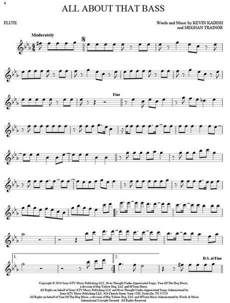 All about that bass flute sheet music