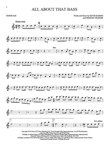 All about that bass solo for tenor sax sheet music