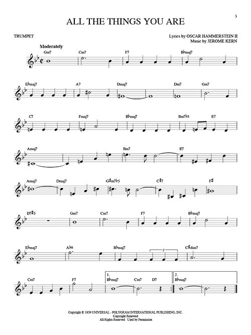 All the things you are jazz song solo for trumpet sheet music