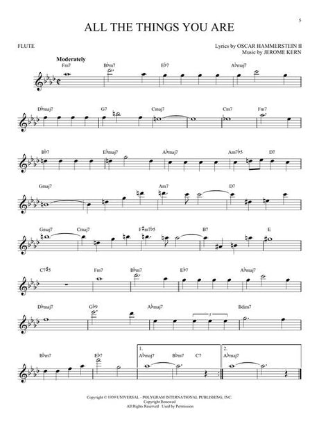 All the things you are jazz song solos for flute sheet music