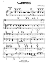 allentown sheet music by billy joel for piano, vocal and guitar chords