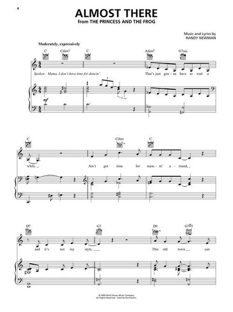 almost there sheet music from princess and the frog for piano