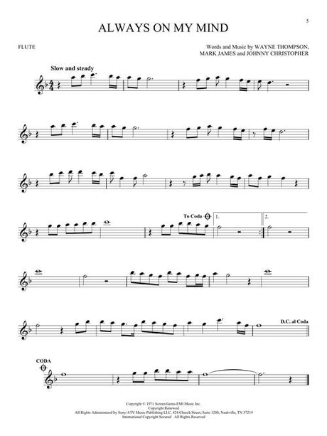 Always on my mind solo for flute sheet music