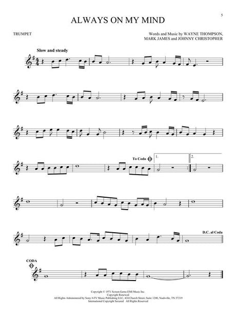 Always on my mind solo for trumpet sheet music