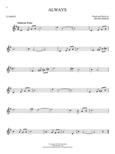 Always solo clarinet sheet music