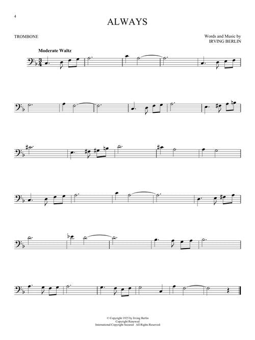 always solo for trombone sheet music