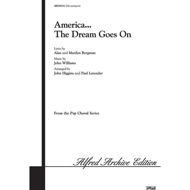 america the dream goes on choir sheet music