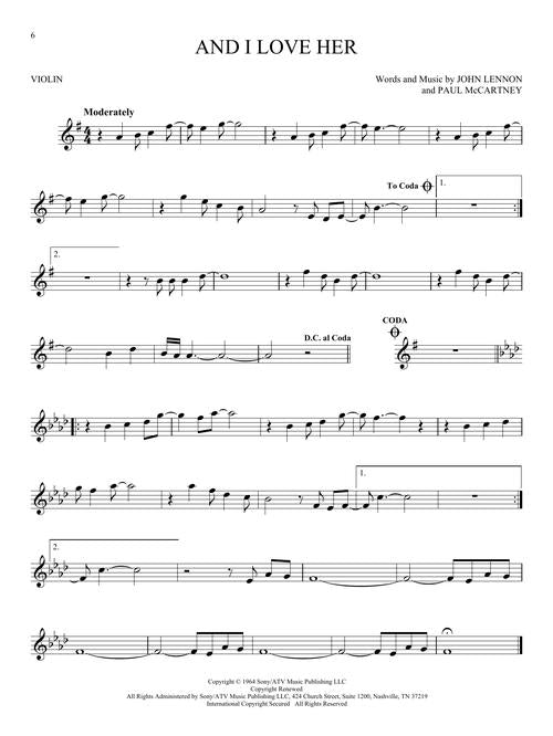 and I love her solo for violin sheet music