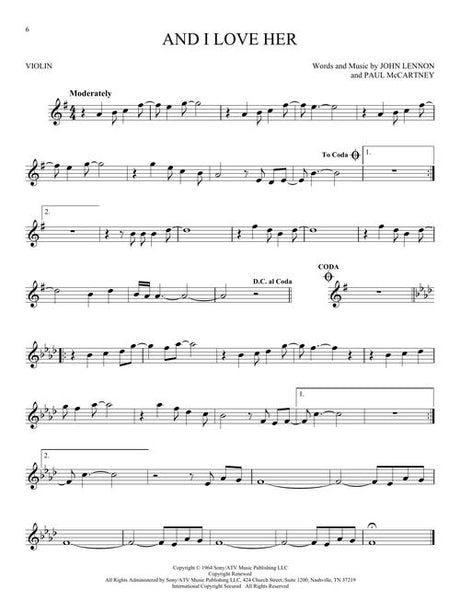 and I love her solo for violin sheet music