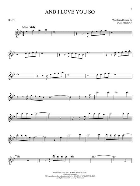 And I love you so solo for flute sheet music