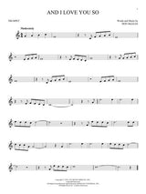 And I love you so for solo trumpet sheet music