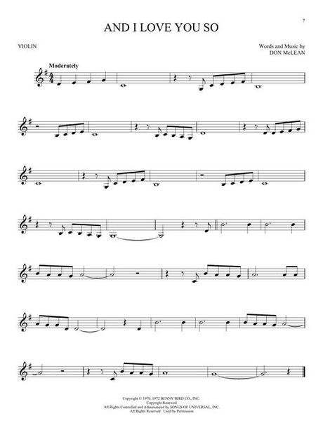 and I love you so solo for violin sheet music