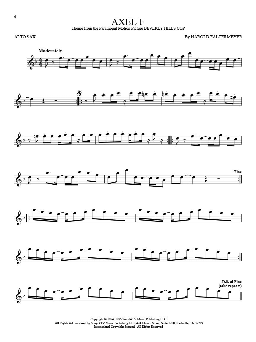 Axel f solo alto sax sheet music solo