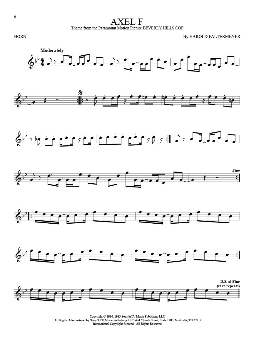 axel f for solo horn sheet music