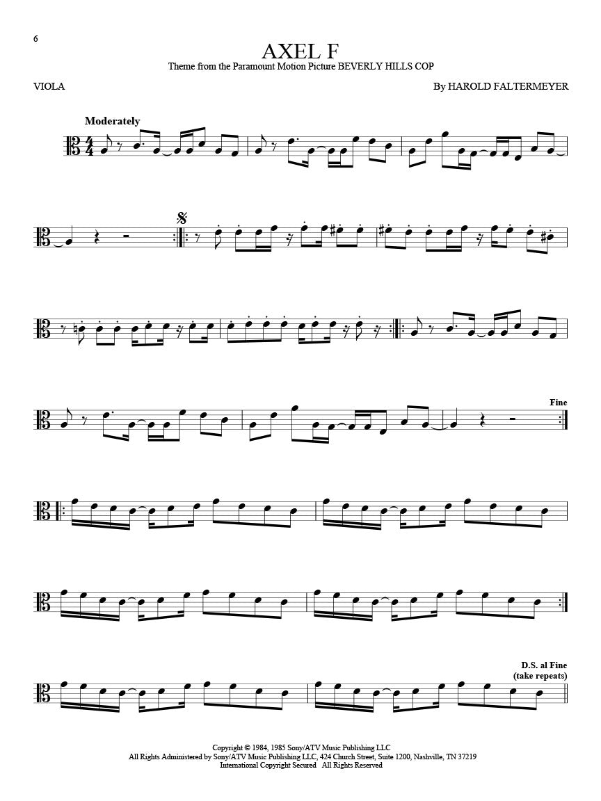 Axel F solo for viola sheet music