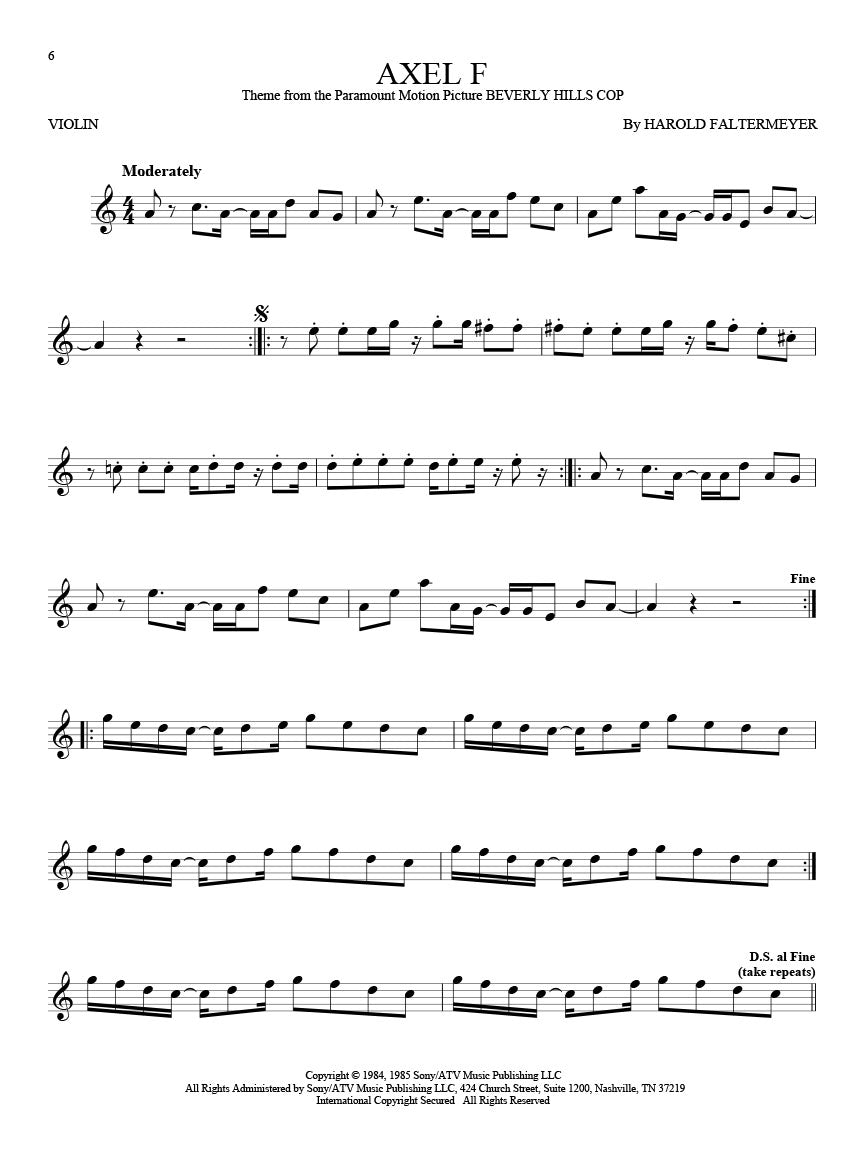 Axel F solo for violin sheet music