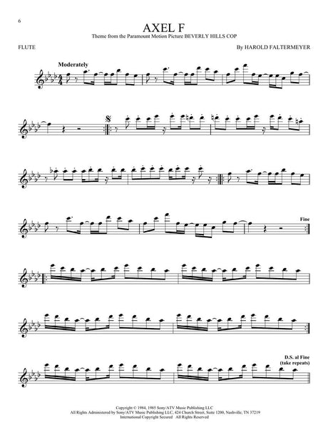 axel f song movie hits for solo flute sheet music