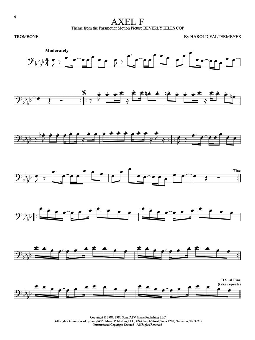 Axel F for solo trombone sheet music