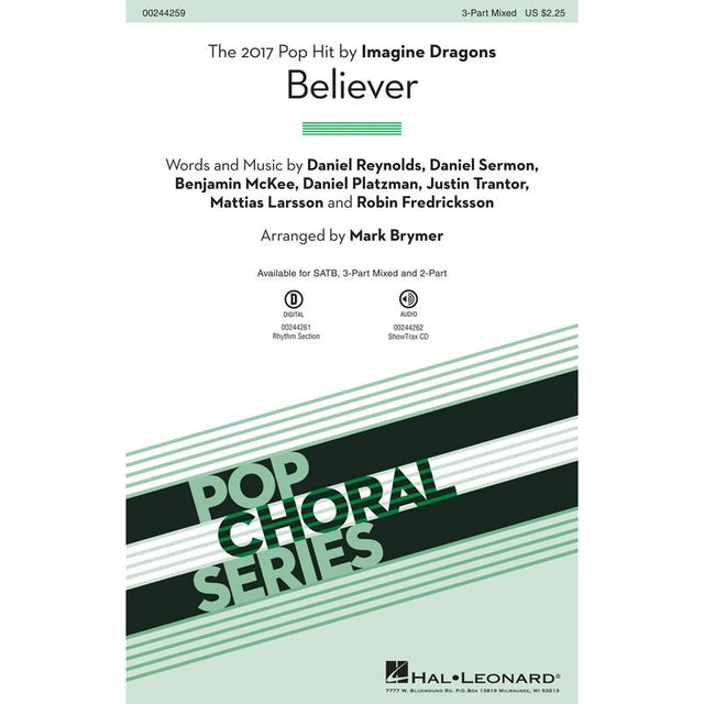 Believer from Imagine Dragons sheet music womens choir