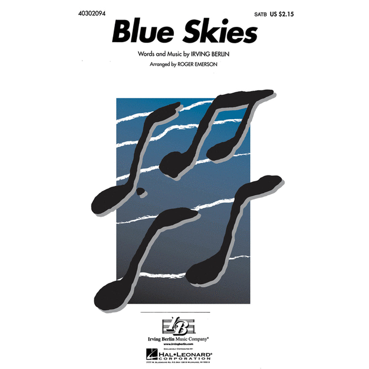 Blue Skies jazz choir sheet music by irving berlin