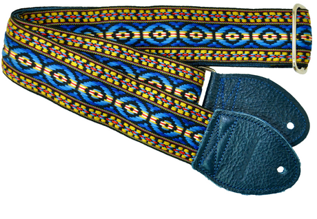 Bohemian blue guitar straps by souldier