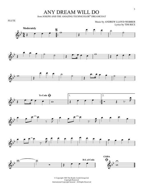 Joseph broadway show solos for flute sheet music