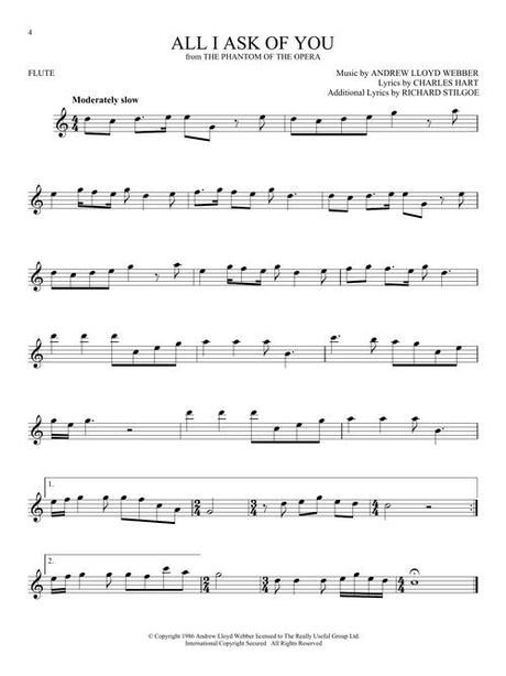 Phantom of the Opera broadway show solos for flute sheet music