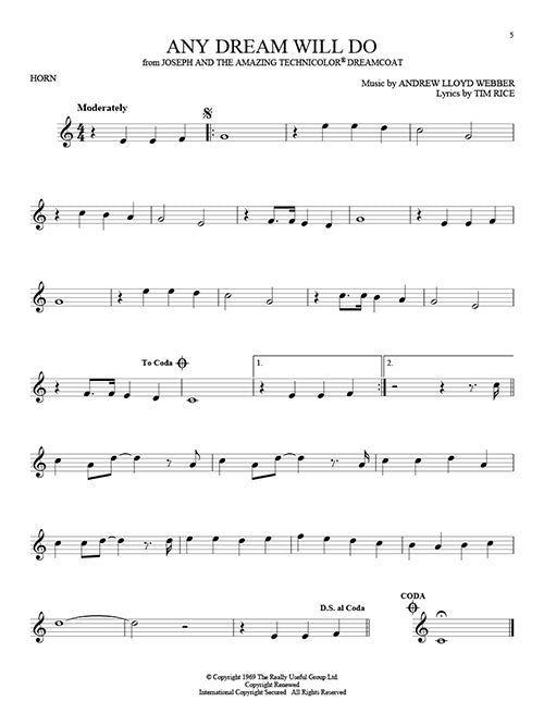 Joseph broadway show solos for horn sheet music