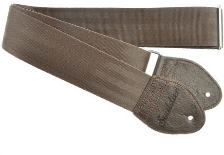 Brown classic seat belt guitar strap from souldier