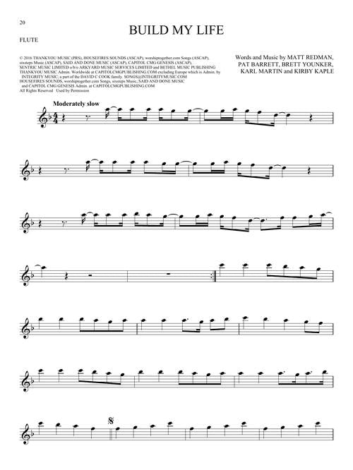 build my life worship sheet music for flute solo