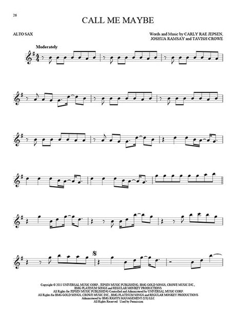 Call me maybe solo alto sax sheet music